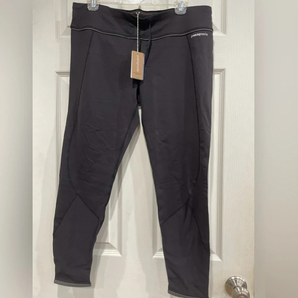 Patagonia Women's L Large Peak Mission Tights 27" Inseam Black Nylon Spandex NWT